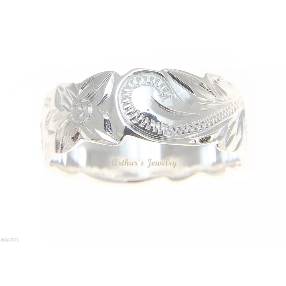 BEAUTIFUL 8MM STERLING 925 PLUMERIA RING FROM HI! - Picture 3 of 5